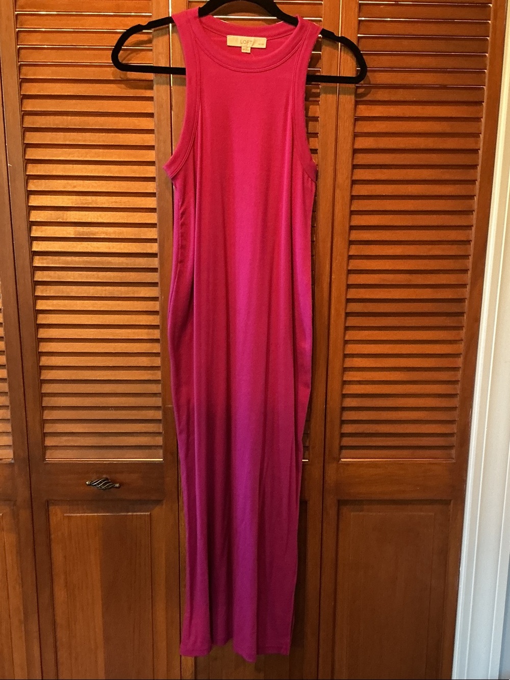 LOFT Bold Pink Sleeveless Maxi Dress